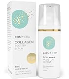 Cosphera Collagen Booster Serum 50 ml Vegan - mit Hyaluronsäure, Peptiden & Vitamin B3 - Gesichtsserum gegen Falten - Anti Falten Serum gegen Tränensäcke, Augenringe und Stirnfalten
