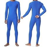FlowFlex Funktionsunterwäsche Herren Set,Skiunterwäsche Männer Atmungsaktiv Thermounterwäsche für Joggen,Radfahren,Fußball,Skifahren,Motorrad (Blau, M/L)