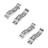 Edelstahl Anhänger Kennzeichenhalter Clips, SRJQXH 4 Stück Nummernschild Gefederter Halter, Wohnwagen LKW Kennzeichen Clips, Einziehbar, Geeignet für Nummernschilder mit Einer Höhe von 10,5–11,5 cm
