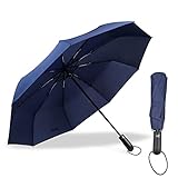 Gifmore Winddichter Reise-Regenschirm, kompakt, zusammenklappbar, klassisch, automatisches Öffnen, Schließen, leichter Regenschirm – Damen und Herren