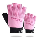 Keleily Fahrradhandschuhe für Kinder,1Paar Kinder Sport Handschuhe,Kinder Fahrradhandschuhe,Mädchen Jungen Fahrradhandschuhe Kinder Fingerlose Sport Fitnesshandschuhe Outdoor Sporthandschuhe (Rosa)