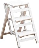 Faltbarer Tritthocker aus Holz für Erwachsene, rutschfest & leicht, tragbar für Küche, Bibliothek, Heimgebrauch