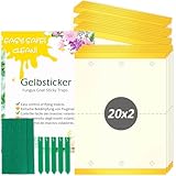 Blooven Gelbsticker 40 Stück, Trauermücken Bekämpfen, Gelbtafeln Trauermücken Gegen Kleine Fliegen in Blumenerde (6,5 x 9 cm)