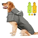 Hunde Regenjacke DQGHQME Haustier Hund Regenmantel mit Kapuze, Einstellbare Hunderegenmantel, Hundemantel Wasserdicht, Reflektierend Regencape Hund, Regenjacken für Klein Mittelgroße Groß Hunde, XL