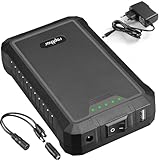 Rapthor Wiederaufladbarer Lithium-Ionen-Akkupack mit 12 V 6500 mAh/5 V 13000 mAh und Gleichstromausgang und Schnellladegerät für LED-Lichtstreifen, Router, Überwachungskameras, Teleskoptelefone etc