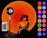 Aygo Sunset Lamp, 16 Farben Sonnenuntergang Lampe, LED Projektor RGB-Lampe, USB Sunset Projection Lamp, 180 ° drehbar mit IR-Fernbedienung, für Selfie-Beleuchtung, Raum, Party, Lampendekoration