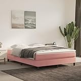 Youuihom Plattform-Bettgestell Bettgestell aus Holz Möbel für das Schlafzimmer Boxspringbett Rosa 140x190 cm Samt Geeignet für Wohnzimmer, Salon, Villa, Wohnung