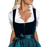 Vhersily Trachtenbluse Dirndl Deutsch Oktoberfest Hemden Weiß/Schwarz Stretch Klassisch Damen Formelle Mode Cosplay Kostüm Kurzarm Elegant Elastisch Halloween Karneval, Weiß, XXL