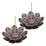 2 Stück Lotus Stick Räuchergefäß Weihrauchhalter Brenner Lotus Weihrauchbrenner 6 Loch Weihrauchbrenner Messing Lotus Halter für Räucherstäbchen Räucherkegel oder Home Decoration Zubehör