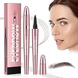 2025 Neu Augenbrauenstift Wasserfest, 3D Magischer Microblading Augenbrauenstift Dunkelbraun Eyebrow Pencil mit 4 Gabelspitze Applikator, Erzeugt Mühelos Natürlich Aussehende Brauen (2#-Dunkelbraun)