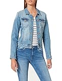 ONLY Damen Jeansjacke | Kurze Denim Übergangsjacke Blau | Basic Used Waschung ONLTIA, Farben:Blau, Größe:38