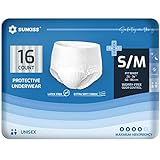 SUNKISS TrustPlus Inkontinenz Pants für Erwachsene, Saugfähige Windelhosen mit Elastischen Bündchen für Männer und Frauen, Diskreter Auslaufschutz bei Blasenschwäche, Größe S/M, 16 Stück