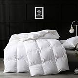 APSMILE Daunendecke 155x220 Winter Bettdecke Dicke füllung Sehr Warm, Hohe Flauschigkeit Gänsedaunen und Federn, Winterdecke 155x220 aus Ägyptische Baumwollmischung, Allergiker Natur Duvet
