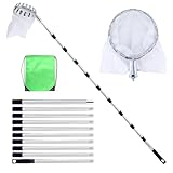 Eidoct 4M Leichter Obstpflücker aus Edelstahl – Teleskop-Apfelpflücker mit Aufbewahrungstasche & Stoffhalter | Ausziehbares Baumpflücker-Werkzeug für hohe Äste (pflückt Äpfel, Orangen, Birnen, Beeren)