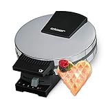 Cloer 185 Waffeleisen für eine Herzwaffel, 930 W, Waffelgröße 16 cm, schwere Backplatten, optische und akustische Fertigmeldung, Edelstahlgehäuse, Edelstahl, Chrom