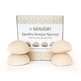 Sinutan® Konjac Face Sponge, 100% Natural (WEISS)