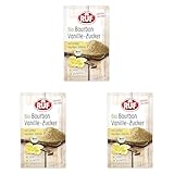 RUF Bio Bourbon Vanille Zucker, natürliches Bourbon Vanille Aroma für Schlagsahne, Quarkspeisen, Milchmix und Gebäck, glutenfrei und vegan, 3 x 8g (Packung mit 3)