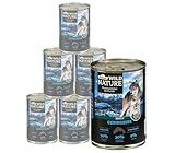 Dehner Wild Nature Hundefutter Gebirgssee, Nassfutter getreidefrei / zuckerfrei, für ausgewachsene Hunde, Lachs / Huhn, 6 x 400 g Dose (2.4 kg)