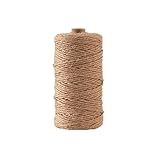 100m Jute-Schnur Natur, Durchmesser 1mm, Braun Juteschnur reissfest für Garten Pflanzen Basteln