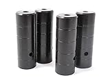 KHE BMX Axle Pegs Fußrasten 2 x 10mm 3/8' Zoll und 2 x 14mm Gewinde schwarz 4 Stück