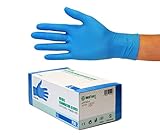 Nitrilhandschuhe 200 Stück Box (L, Blau) Einweghandschuhe, Einmalhandschuhe, Untersuchungshandschuhe, Nitril Handschuhe, puderfrei, ohne Latex, unsteril, latexfrei, disposible gloves, blue