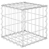 vidaXL Gabionen Hochbeet Würfel Steinkorb Drahtkorb Pflanzkübel Pflanzkorb Blumentopf Blumenkasten Gabione Steingabionen Stahldraht 30x30x30cm