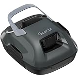 Gosvor Poolroboter Akku, Automatischer Poolreiniger mit Doppelmotor, bis zu 90 Min. Betriebszeit, Benutzerfreundlich, 3,4kg Leicht, Kabelloser Poolsauger Ideal für Flache Pools bis zu 80㎡, Grau