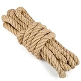 Hanfseil, 20 mm 5 m Juteseil, Natur Tau Seil Kordel, Juteschnur Bastelschnur für Garten, DIY Kunsthandwerk, Verpackungen und Dekoration