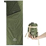 Naturehike Ultraleichter Sommerschlafsack, weicher Komfort, Reiseschlafsack, wasserdichter Schlafsack für Camping, Wandern – Armeegrün, 205 × 85 cm