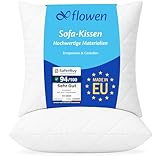 Flowen Kissen 40x40 Kopfkissen 2er Set für Sofa und Bett Innenkissen Hypoallergene Anti-Milben Kissenfüllung mit Weicher Gesteppter Kissenbezug Abnehmbarem und Waschbaren für Haus/Hotel
