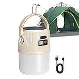Taschenlampen für Camping, tragbares Campinglicht, 2 Modi, Solarpanel, wasserdicht, mit Haken, Überlebensausrüstung, Outdoor, Wandern, Ausschalten zu Hause