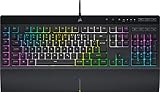 Corsair K55 RGB PRO XT Kabelgebundene Membran-Gaming-Tastatur (Dynamische RGB-Hintergrundbeleuchtung, 6 Makro-Tasten mit Elgato Software-Integration, IP42 Staub-und Spritzwasserschutz) QWERTZ, Schwarz