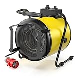 DAHTEC Industrie Heizgerät 9kw Heizlüfter Große Räume mit Thermostat & 3 Heizstufen Bauheizer Bautrockner Heizgebläse mit Tragbarer Griff für Garage, Baustelle