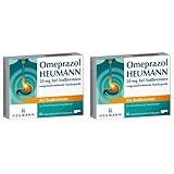 Doppelpack Set mit Omeprazol HEUMANN 20 mg bei Sodbrennen (2x 14St)