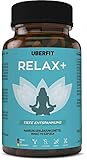 UberFit RELAX+ Natürlicher Komplex für Ruhe & Entspannung - mit Baldrian, Ashwagandha, Lavendel, Passionsblume, Melisse, Hopfen, L-Tryptophan, Vitamin B6, Melatonin, 90 Kapseln Vegan