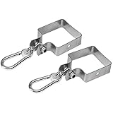 Loggyland 2er-Set Schaukelschelle Vierkant 10x10cm Schaukelhaken rundum für Kantholz mit Karabiner zum Einhängen für den Schaukelsitz 100x100