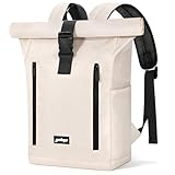 YOKGO Rucksack Damen & Herren, Rolltop Rucksack Wasserfest LaptopRucksack Schulrucksack mit 15,6' Laptopfach, Freizeitrucksack Backpack Daypack für Uni Schule Business Arbeit City Freizeit Reise