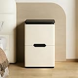 FUKEFUZ Schubladencontainer Für Home Office & Büro, Fertig Montierter Schreibtisch-Unterschrank, Schwarz Ablage & Leder-Bezug, Organizer Für Dokumente (2 Schublade)(Weiß,13.8in)