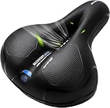 OSIGEI Fahrradsattel, Gel Fahrradsitz, breiter, weicher, komfortabel atmungsaktiv stoßdämpfend, Ergonomisch Fahrrad Sattel mit wasserdichte Abdeckung (blau)