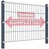 Floordirekt Doppelstabmattenzaun LIMES aus Stahl in Anthrazit – stabiles Zaunset in 120 cm Höhe – inkl. Pfosten & Doppelstabmatten, pulverbeschichtet - 6 m (3 x Zaunmatten - 4 x Pfosten)