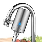 HAHN Technology® Wasserfilter für den Wasserhahn – Edelstahl-Gehäuse mit Aktivkohle-Plus-Filterkartusche | Für sauberes Trinkwasser | Entfernt Chlor, Mikroplastik & Schadstoffe