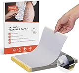 Raxfekro 100 Blätter Tattoo Transferpapier, A4 Tattoo Stencil Papier, Blaupause Matritzenpapier für Tattoos, Tattoo-Transferpapier zum Übertragen von Motiven Auf die Haut