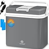 KESSER® 24 Liter Kühlbox | KÜHLT und WÄRMT | Thermo-Elektrische Kühlbox inklusive 2x Kühlakku 12 Volt und 230 Volt | Mini-Kühlschrank | für Auto und Camping | EEK A+++ | Grau