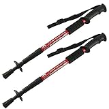 MidGard Teleskop Nordic Walking Stöcke, 50-110 cm höhenverstellbar, Antischock Dämpfung, Wanderstöcke Rot 2 Stk.
