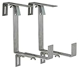Dehner Blumenkastenhalter Profi für Rohrgeländer, 2 Stück, Metall, silber, Zink