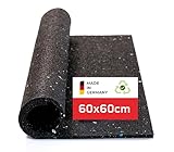 BAUHELD Antivibrationsmatte Waschmaschine 60x60 x 0,6 cm - Made in Germany - Rutschfeste Antirutsch-Matte aus Gummigranulat - Unterlage für Trockner, Subwoofer, Outdoor Teppich, 3D-Drucker, Gym-Boden