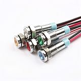 Signallampe , 1 stücke 6mm / 8mm / 10mm / 12mm / 16mm Metall LED Warning Indicator licht, wasserdicht IP67 Signalleuchte Pilotdrähte Schalter 3V / 5V / 12V / 220V, LED weiß zur einfachen Anerkennung
