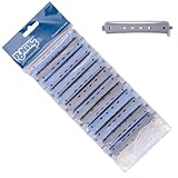 PONIK'S PROFESSIONAL - Dauerwellen Wickler, Lockenwickler für Dauerwelle Set, Haarwickler 12 Stück, Lockenwickler Dauerwelle 13 mm, Klein Kaltwellwickler mit Rundgummilaschen - Blau Grau