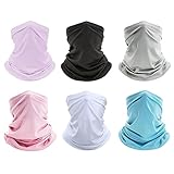 Finvizo Multifunktionstuch Schlauchschal Halstuch: 6 Stück Elastisch Loop Schal Bandana Winddicht Mundschutz Sturmhaube Gesichtsmaske für Herren Damen, Helle