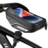 Fahrrad rahmentasche wasserdicht handyhalterung, fahrradtasche rahmen handytasche fahrrad zubehör oberrohrtasche lenkertasche handy rennrad mountainbike e-bike für 5,5 - 7 Zoll smartphone